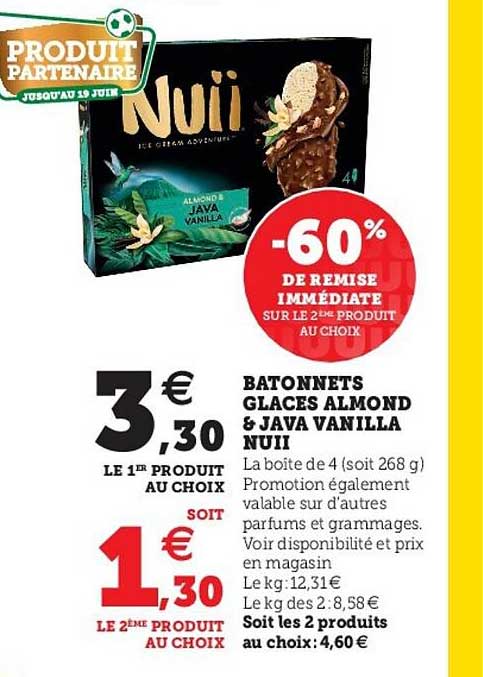 batonnets glaces almond & java vanilla nuii