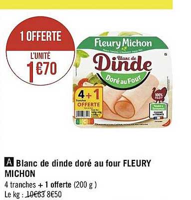 blanc de dinde doré au four fleury michon