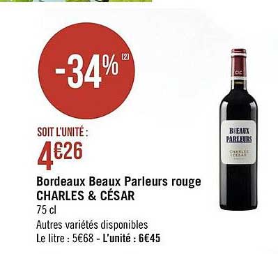 bordeaux beaux parleurs rouge charles & césar