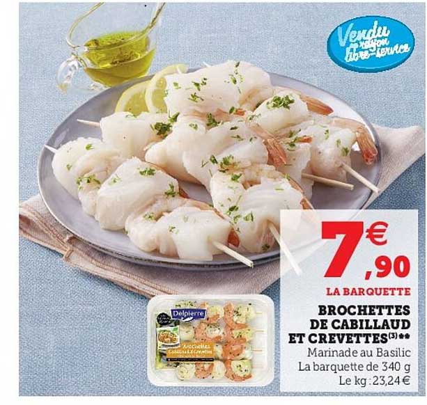 Brochettes De Cabillaud Et Crevettes