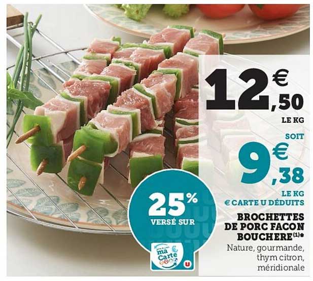 Brochettes De Porc Facon Bouchere