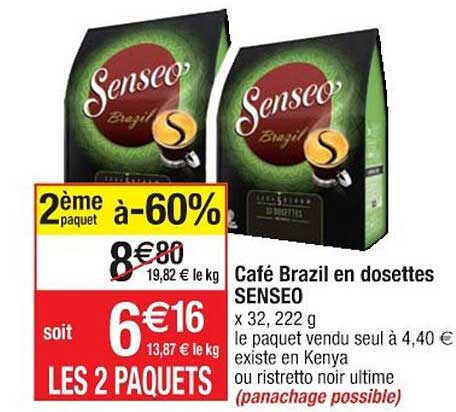 café brazil en dosettes senseo