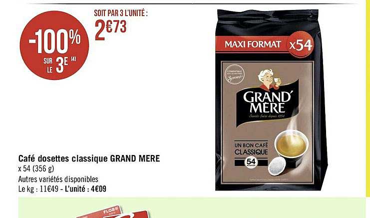 café dosettes classique grand mère