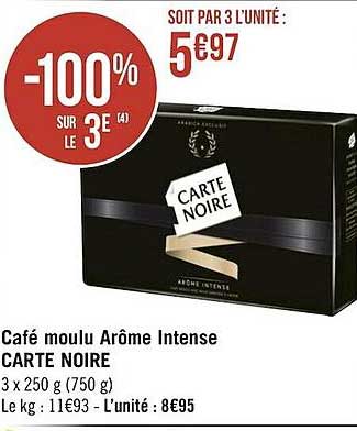 Café Moulu Arôme Intense Carte Noire