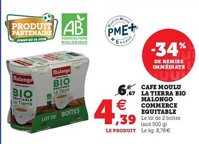 cafe moulu la tierra bio malongo commerce equitable