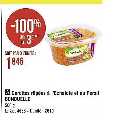 carottes râpées à l'échalote et au persil bonduelle