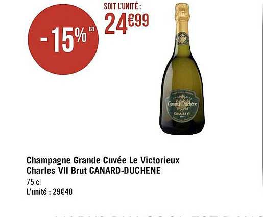 champagne grande cuvée le victorieux charles vii brut canard-duchêne
