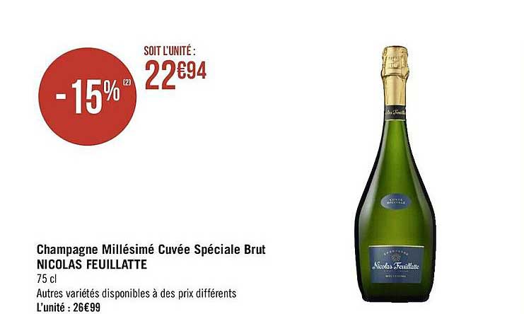 champagne millésimé cuvée spéciale brut nicolas feuillatte