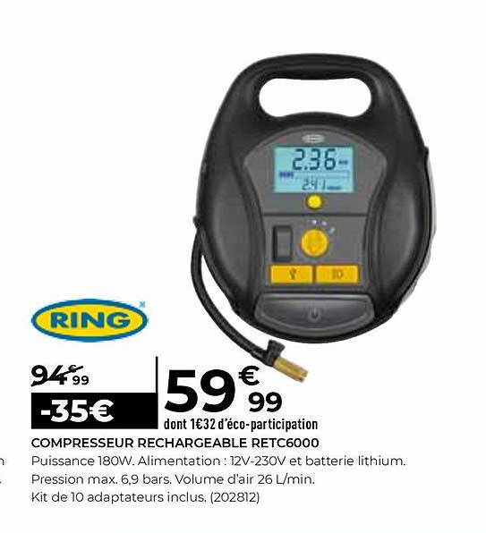 Compresseur Rechargeable Retc6000 Ring