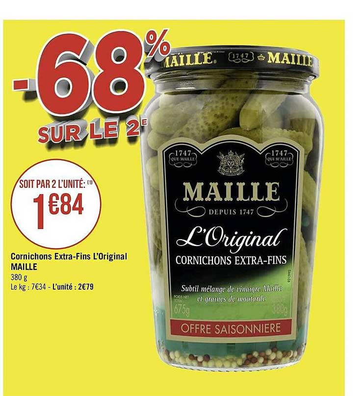 cornichons extra-fins l'original maille