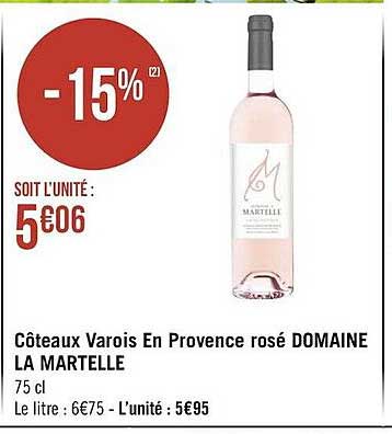 côteaux varois en provence rosé domaine la martelle
