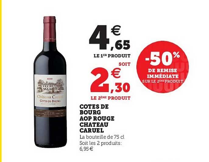 cotes de bourg aop rouge chateau caruel