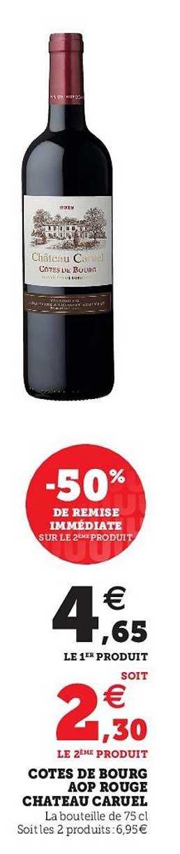cotes de bourg aop rouge chateau caruel
