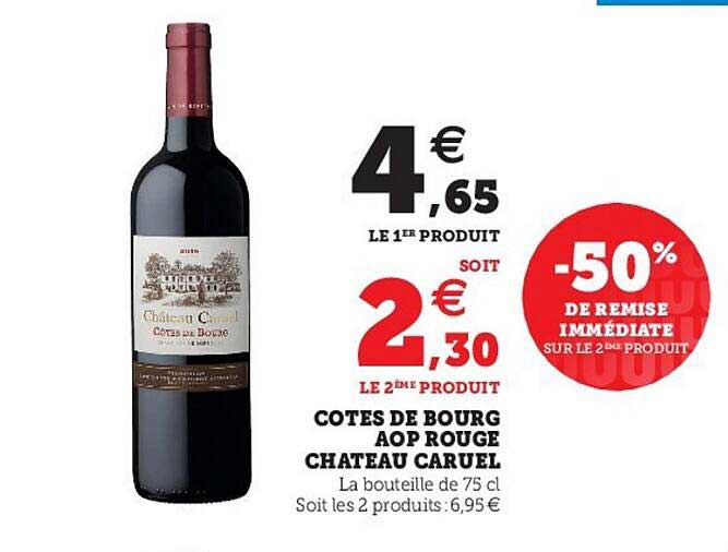 côtes de bourg aop rouge château caruel