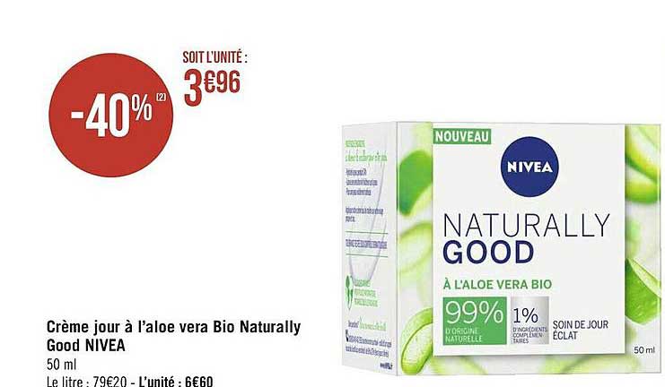 Crème Jour à L'aloé Véra Bio Naturally Good Nivea
