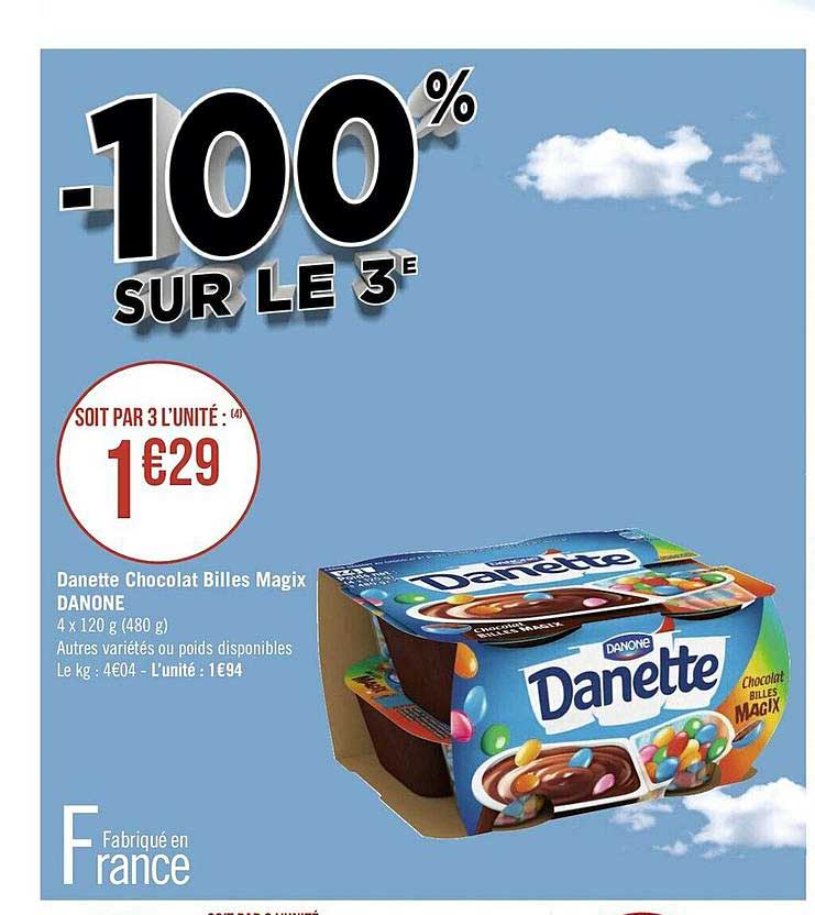 danette chocolat billes magix danone