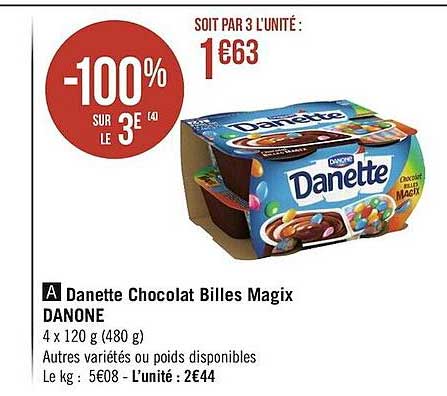 danette chocolat billes magix danone