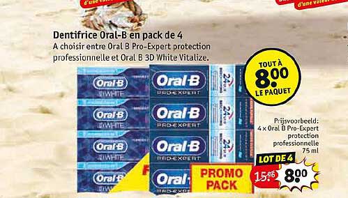 dentifrice oral-b en pack de 4