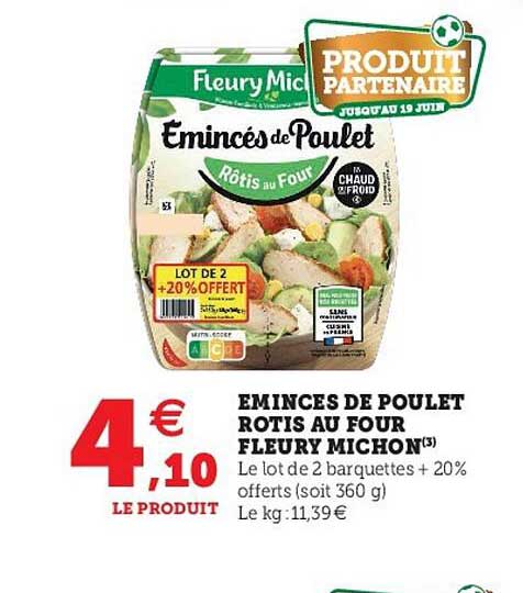 eminces de poulet rotis au four fleury michon