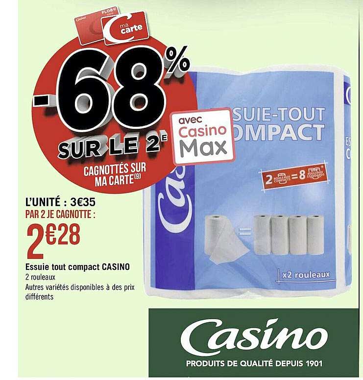 essuie tout compact casino