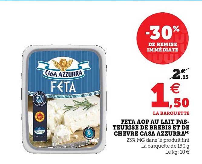 feta aop au lait pasteurise de brebis et de brebis et de chevre casa azzurra