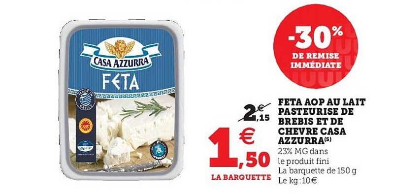 feta aop au lait pasteurise de brebis et de chevre casa azzurra