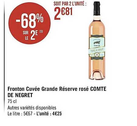 Fronton Cuvée Grande Réserve Rosé Comte De Negret