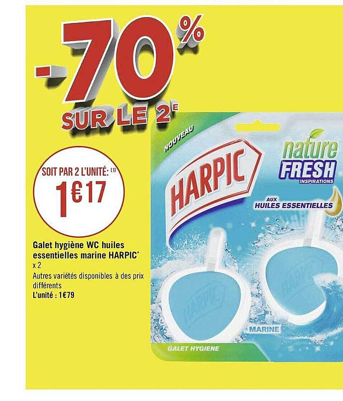 galet hygiène wc huiles essentielles marine harpic