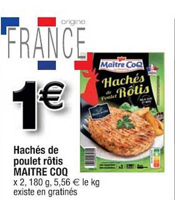 hachés de poulet rôtis maître coq