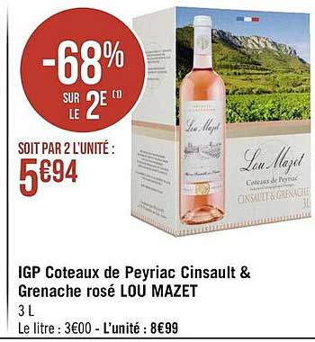 igp coteaux de peyriac cinsault & grenache rosé loup mazet