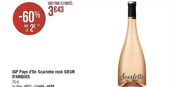 igp pays d'oc scarlette rosé sieur d'aques