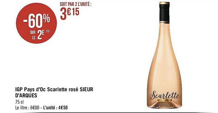 igp pays d'oc scarlette rosé sieur d'arques