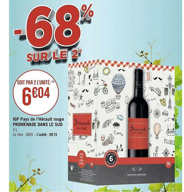 igp pays de l'hérault rouge promenade dans le sud