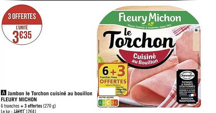 jambon le torchon cuisiné au bouillon fleury michon
