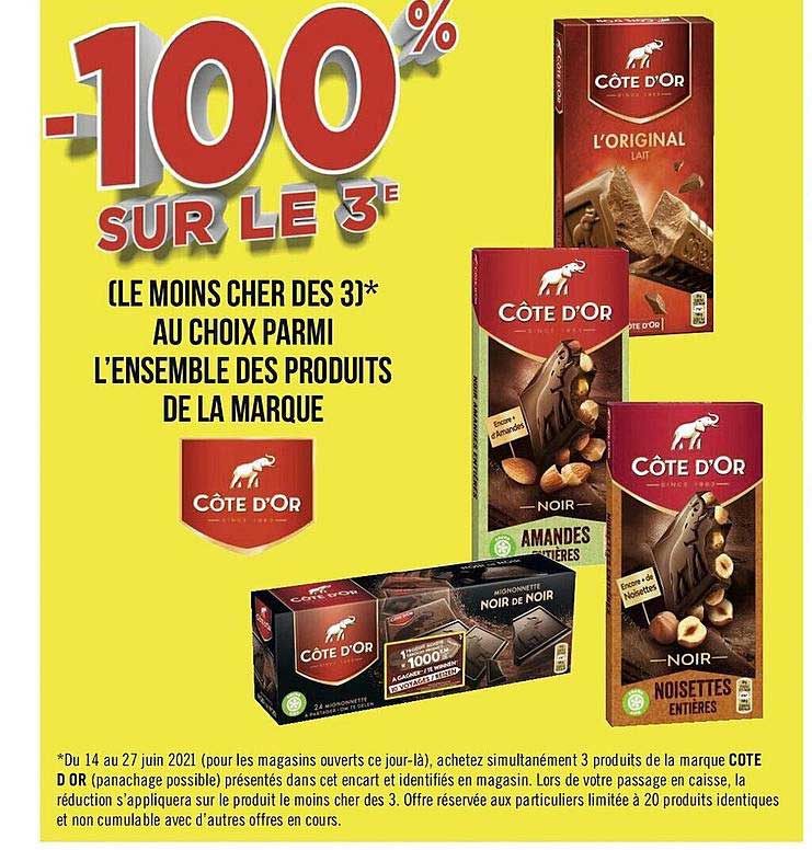 l'ensemble des produits de la marque côte d'or