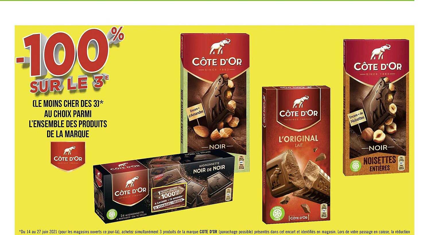 l'ensemble des produits de la marque côte d'or