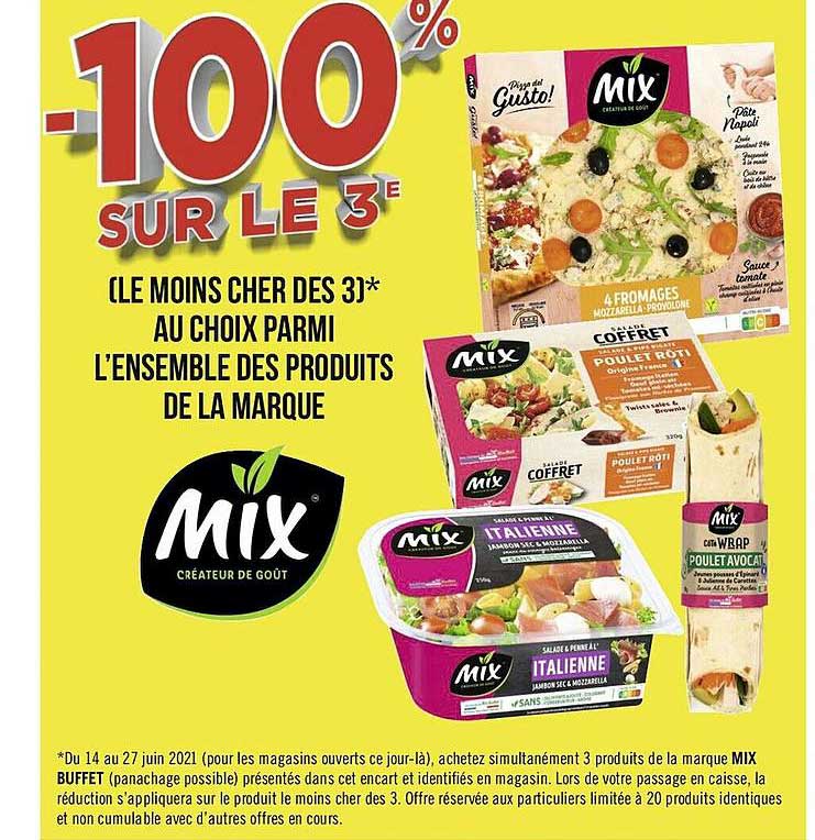 l'ensemble des produits de la marque mix