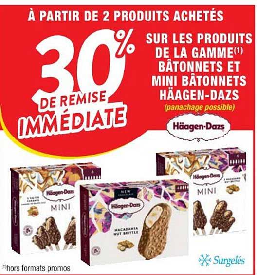 la gamme bâtonnets et mini bâtonnets häagen-dazs