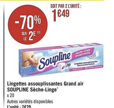 lingettes assouplissantes grand air soupline sèche-linge