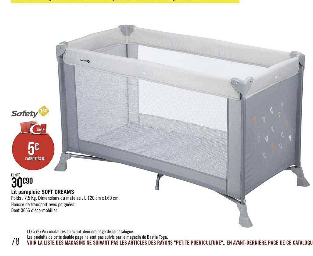 lit parapluie soft dreams safety 1st