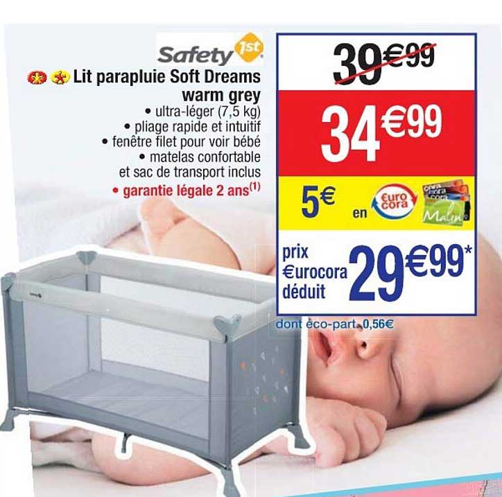 lit parapluie soft dreams warm grey