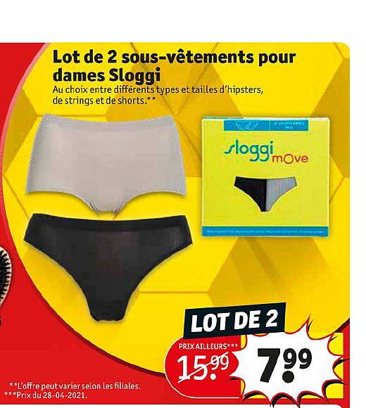 lot de 2 sous-vêtement poru dames sloggi