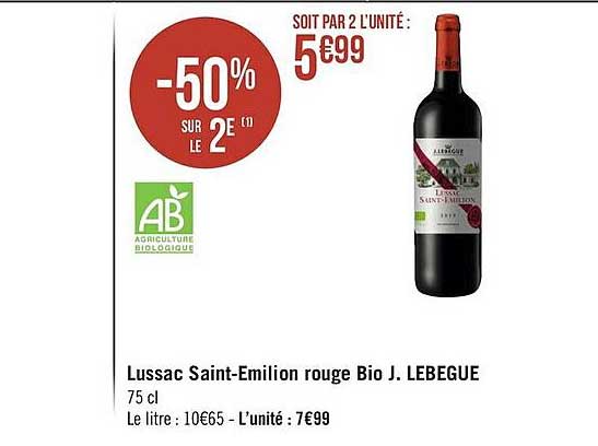 lussac saint-émilion rouge bio j. lebegue