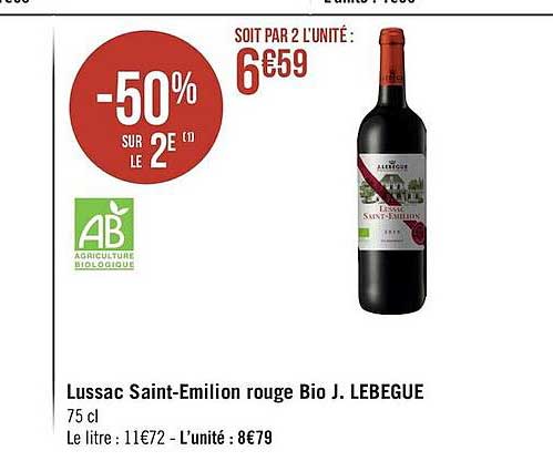 lussac saint-émilion rouge bio j. lebegue