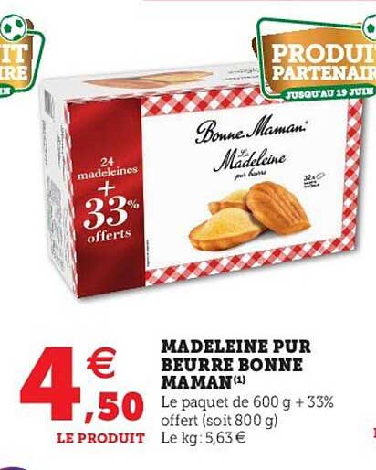 madeleine pur beurre bonne maman