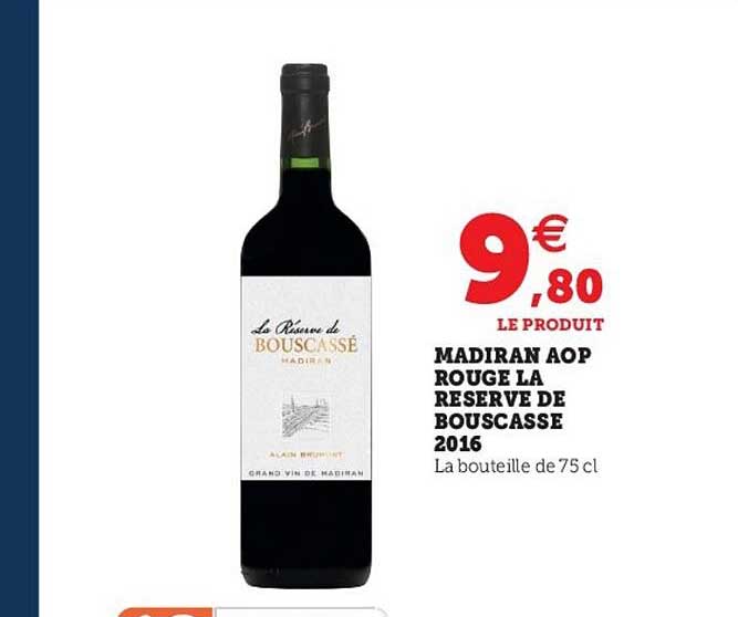 madiran aop rouge la reserve de bouscasse 2016