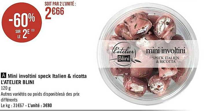 mini involtini speck italien & ricotta l'atelier blini