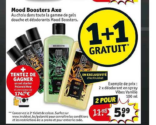 mood bossters axe 1+1 gratuit