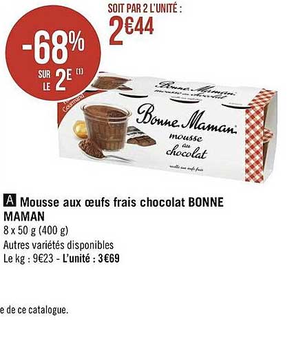 mousse aux oeufs frais chocolat bonne maman