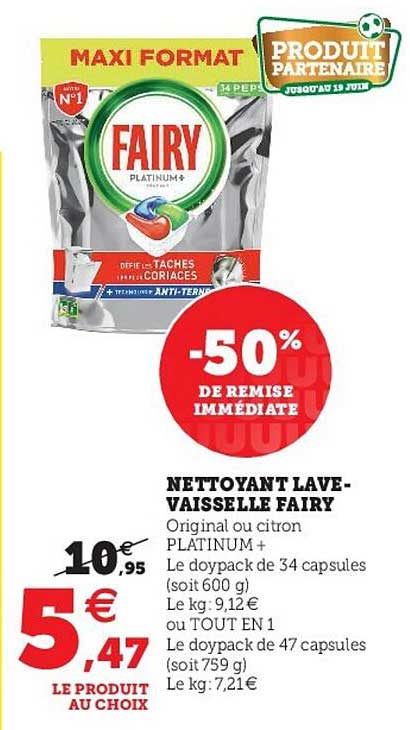 nettoyant lave-vaisselle fairy